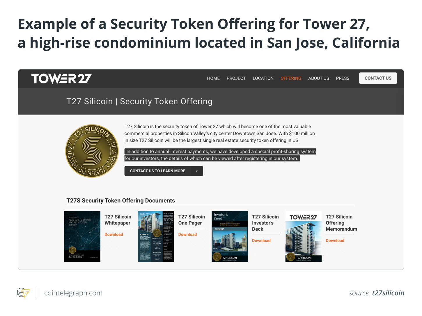 Example of a Security Token Offering for Tower 27