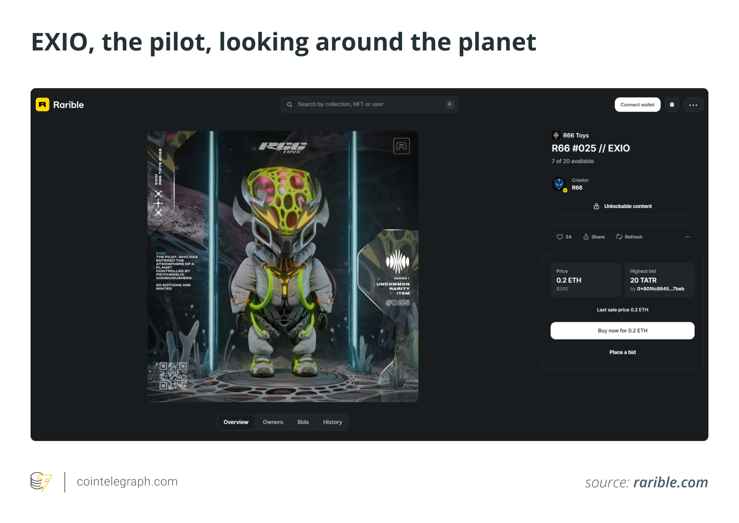 EXIO, the pilot, looking around the planet